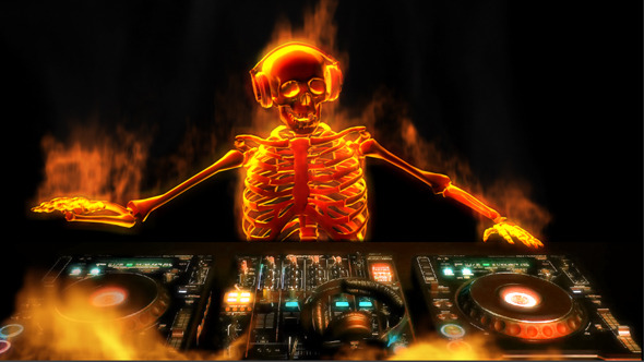 DJ Skeleton on Fire